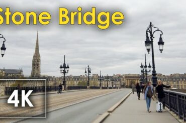4k walk video BORDEAUX France : City Sounds walk on the Pont de Pierre / Stone Bridge - osmo pocket