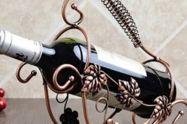 O.RoseLif Creative Tan Basket of Grapes Iron Wine rack