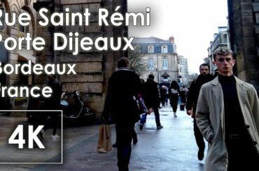 4k walk video BORDEAUX France : Rue St Rémi binaural city sound white noise sleep treadmill