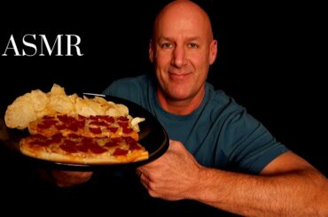 ASMR: Red Baron French Bread Pizza and Crunchy Potato Chips (Eating Sounds) No Talking