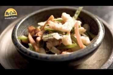 Sizzled Spicy Shrimps with French Stir Fry Recipe  |  McCain Festive Celebrations