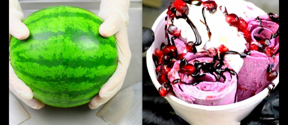 3 CREATIVE WATERMELON, ÇOKONAT and FRENCH GRAPE Ice Cream ROLLS 3 CREATIVE WATERMELON, ÇOKONAT and FRENCH GRAPE Ice Cream ROLLS