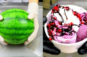 3 CREATIVE WATERMELON, ÇOKONAT and FRENCH GRAPE Ice Cream ROLLS