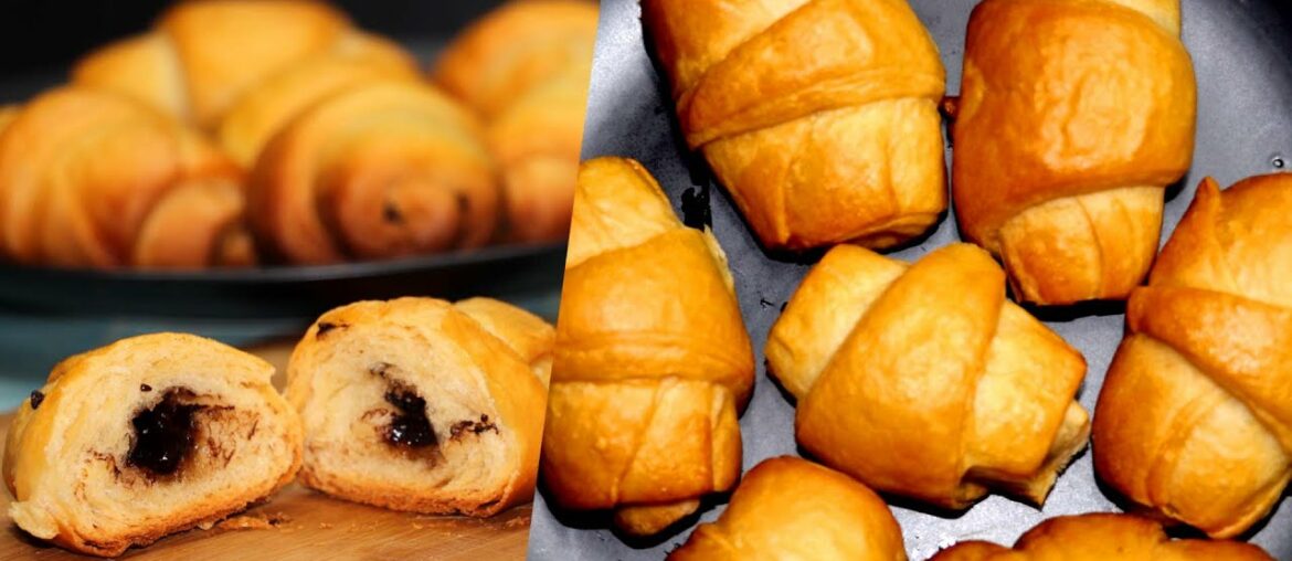 Chocolate croissant recipe | How to make easy chocolate croissant without oven | Gourmet Food Chocolate croissant recipe | How to make easy chocolate croissant without oven | Gourmet Food