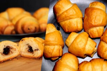Chocolate croissant recipe | How to make easy chocolate croissant without oven | Gourmet Food