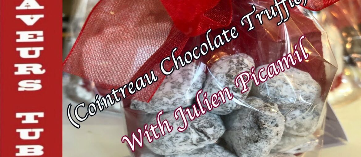 Cointreau Chocolate Truffle with a white powder coating with French TV Chef Julien Dartmouth U.K. Cointreau Chocolate Truffle with a white powder coating with French TV Chef Julien Dartmouth U.K.