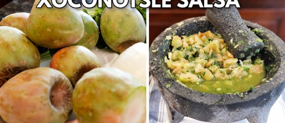 Salsa Verde De molcajete Xoconostle (No Tomatillo) | Views Healthy Mexican food Recipe