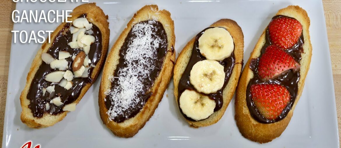 Chocolate Ganache Toast Appetizer, Quick 10 minute recipe by Manjula Chocolate Ganache Toast Appetizer, Quick 10 minute recipe by Manjula