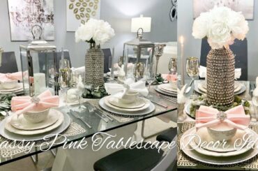 GLAM DINING ROOM DECORATING IDEAS PINK BLUSH DECOR