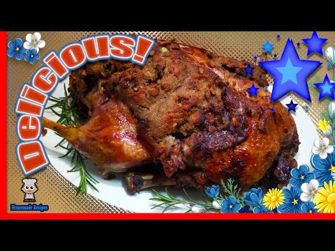 DELICIOUS! Stuffed roast duck – CRISP roasted STUFFED duck recipe with APPLE and WALNUT stuffing! DELICIOUS! Stuffed roast duck - CRISP roasted STUFFED duck recipe with APPLE and WALNUT stuffing!