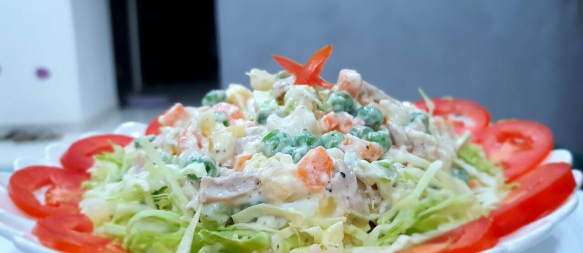 Russian Chicken Salad | Simple Recipe of Chicken Russian Salad | Restaurant Style Russian Salad |