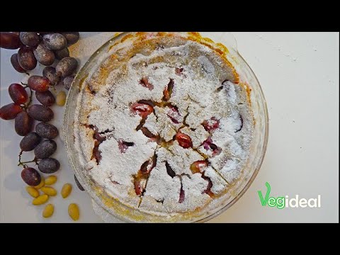 Clafoutis with red grapes. Vegan version of this yummy French cake. Clafoutis with red grapes. Vegan version of this yummy French cake.