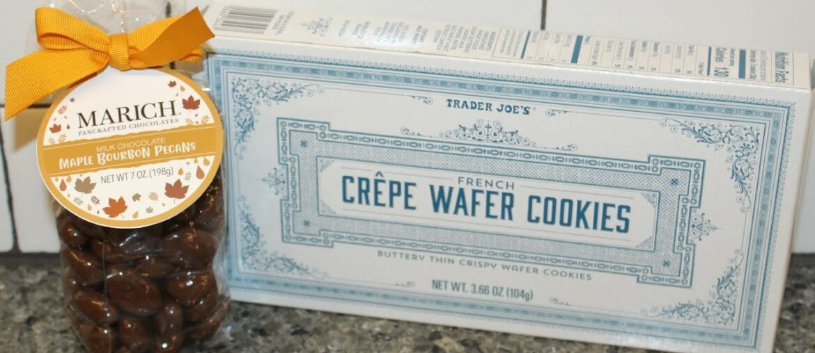 Marich Milk Chocolate Maple Bourbon Pecans & Trader Joe’s Crêpe French Wafer Cookies Review