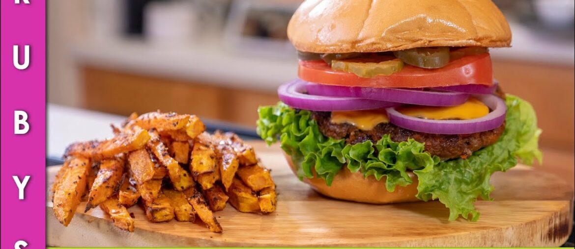 Shaandaar Burger and French Fries Recipe in Urdu Hindi - RKK