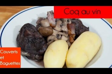 Coq au vin - Recette 1930 - Couverts et Baguettes