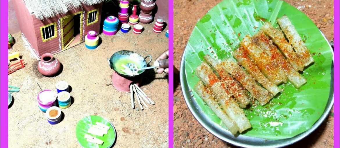 Miniature French fries recipe|| french fries|| Miniature cooking # 9|| MINI FOOD VILLA.