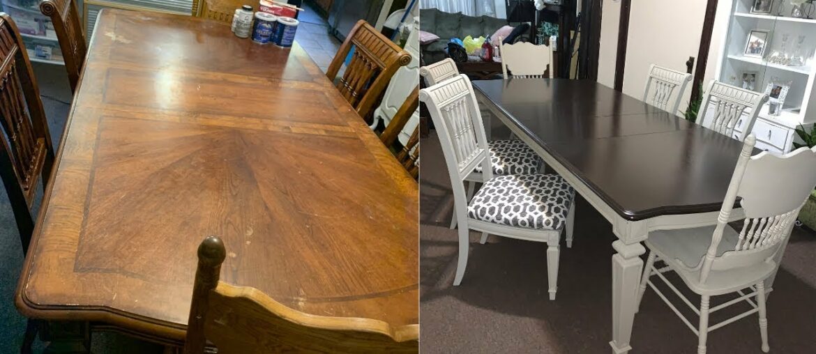 FURNITURE TRANSFORMATION! // DIY DINING ROOM FURNITURE MAKEOVER // EASY & INEXPENSIVE FURNITURE TRANSFORMATION! // DIY DINING ROOM FURNITURE MAKEOVER // EASY & INEXPENSIVE