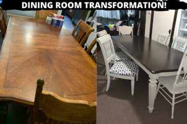 FURNITURE TRANSFORMATION! // DIY DINING ROOM FURNITURE MAKEOVER // EASY & INEXPENSIVE