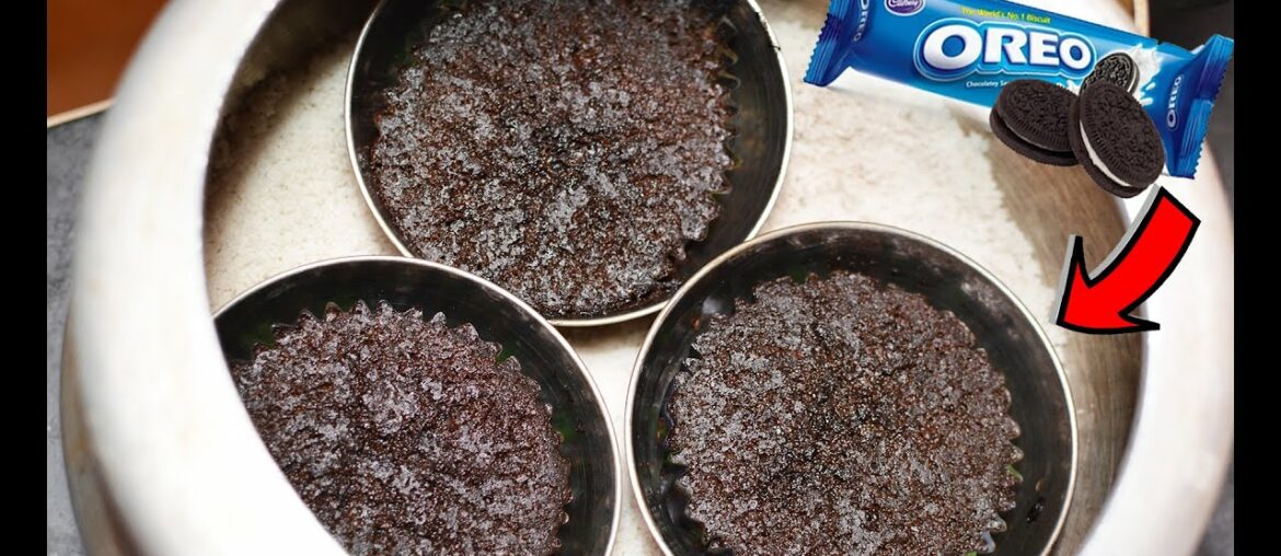 Eggless Oreo Cupcake Recipe in Cooker | NO OVEN | 3 Ingredients Easy Recipe – NO Maida/No Sugar Eggless Oreo Cupcake Recipe in Cooker | NO OVEN | 3 Ingredients Easy Recipe - NO Maida/No Sugar