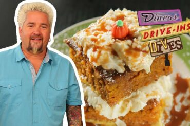 Guy Fieri Eats PUMPKIN BREAD French Toast (from #DDD) | Food Network