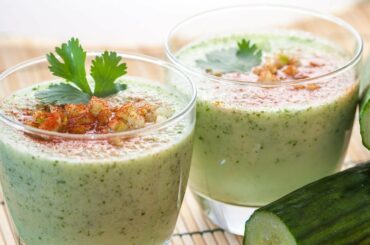 Chilled Cucumber Soup Recipe with Coconut Milk - Cold Cucumber Soup