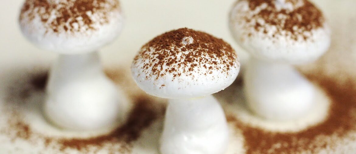 How to Make Meringue Mushrooms Recipe 버섯 머랭 쿠키 만들기 - 한글 자막