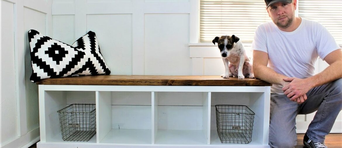 IKEA HACK - The Shiplap-style Storage Bench