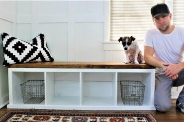IKEA HACK - The Shiplap-style Storage Bench