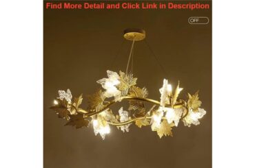 Top Modern Deluxe Golden Maple Leaf Art Chandelier Lighting Modern French Country Lustre Cristal Ha