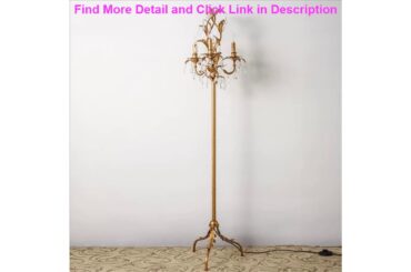 Best Nordic French Luxury Bedroom Floor Lamp Retro Crystal Gold Living Room Lamp Stand Hotel Cafe D