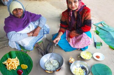 Crispy Potato French Fry for Grandmother Prepared by Limu | French Fries Recipe | villfood vlog