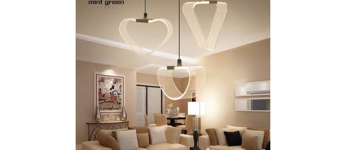 Best Gold  Finished Acrylic Modern Pendant Lights For Living Room Dining Room Led Home Lighting Fix
