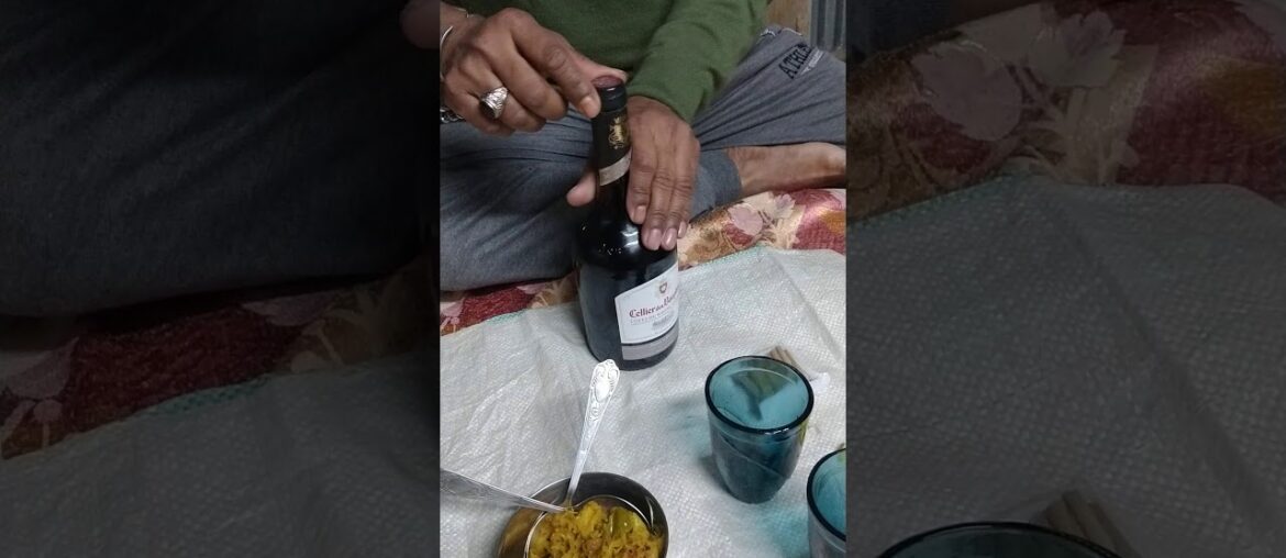 Red wine bottle opening