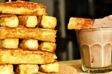 How to Make French Toast !! How to Make Simple French Toast with Hot Chocolate Sauce||