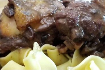 French Cuisine | Coq Au Vin- Chicken Braised in Red wine, Mushrooms & Bacon