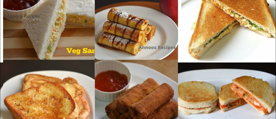 6 Easy Breakfast Recipes With Bread/ബ്രെഡ് ഉപയോഗിച്ചു തയ്യാറാക്കാവുന്ന 6 ബ്രേക്‌ഫാസ്‌റ് റെസിപ്പികൾ