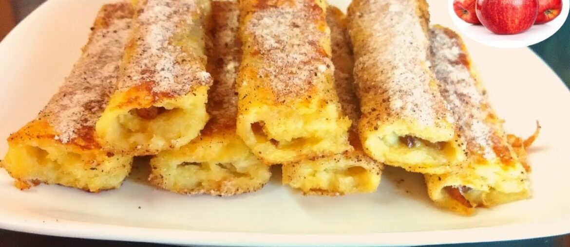 Apple French Toast Roll Ups Recipe | Cinnamon Apple French Toast Roll Ups | Healthy Breakfast recipe
