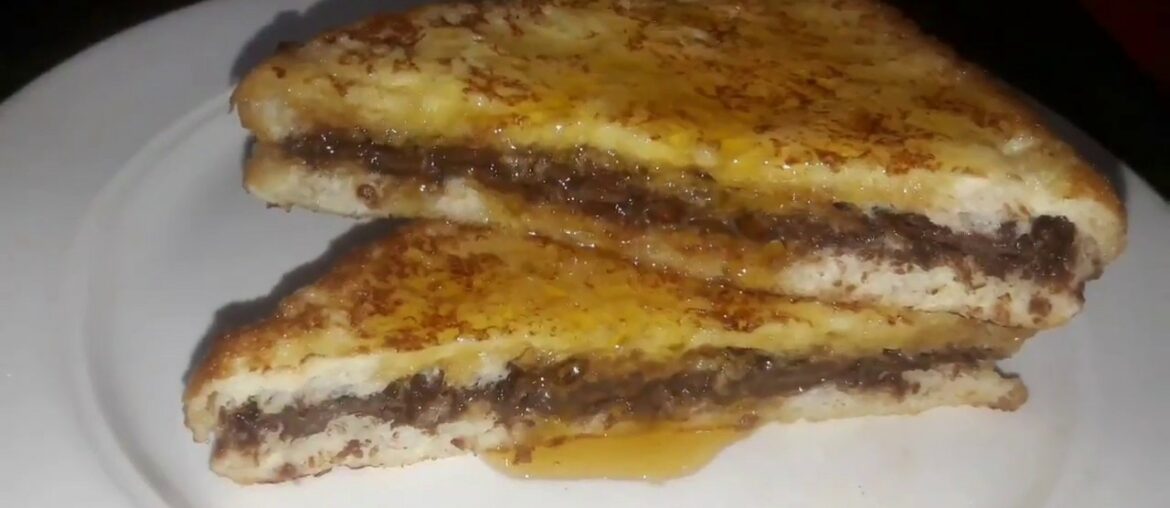 Nutella french toast/ Chocolate French toast/English subtitle Nutella french toast/ Chocolate French toast/English subtitle