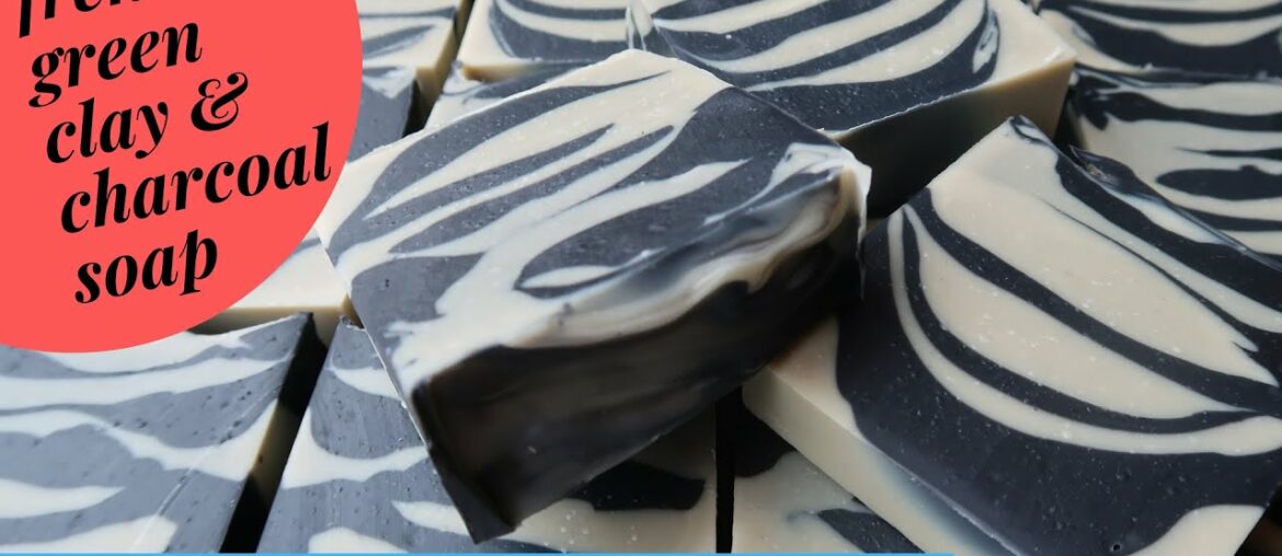 Making and Cutting French Green Clay Activated Charcoal Soap with Anise and Spearmint