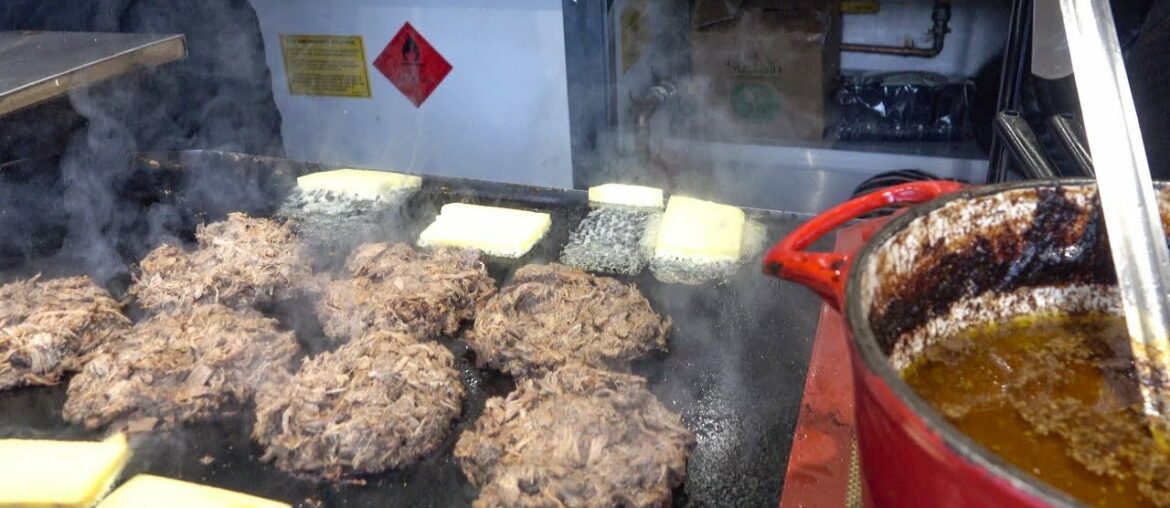 French Style Burgers, Bourguignon Sauce and French Cheese. London Street Food