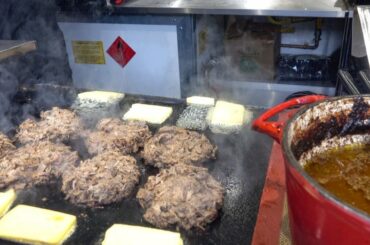 French Style Burgers, Bourguignon Sauce and French Cheese. London Street Food