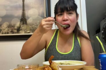 Mukbang | Shrimps Lumpia | Goto | French Fries