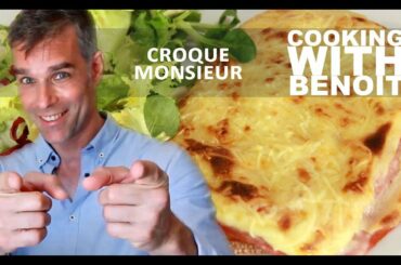 French grilled cheese sandwich : Croque Monsieur with white sauce