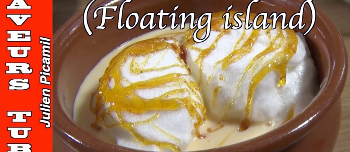 Floating island dessert of French origin with The French Baker TV Chef Julien from Saveurs,