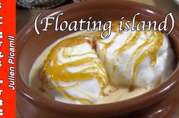Floating island dessert of French origin with The French Baker TV Chef Julien from Saveurs,