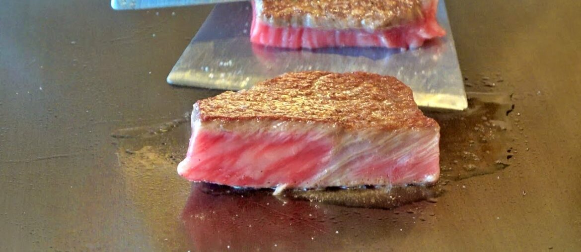 French cuisine Kagoshima A5 wagyu steak lunch | teppanyaki in Japan French cuisine Kagoshima A5 wagyu steak lunch | teppanyaki in Japan