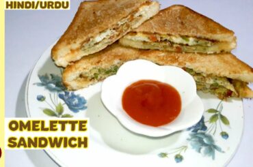 Omelette Sandwich Street Food Style Recipe 🔵 Egg Sandwich Recipe in Hindi/Urdu - Food Desk