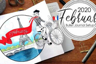 FEBRUARY 2020 Bullet Journal Setup | PLAN WITH ME | Tekukor | French theme