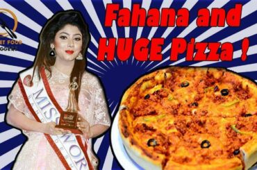 Biggest Pizza VS  A Girl  |  The Dining Lounge Review  | Street Food Vloggers