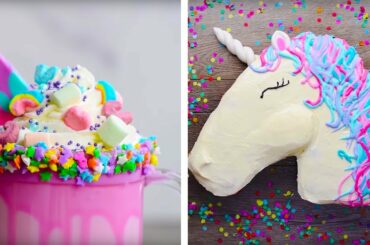 10 Amazing Unicorn Themed  Dessert Recipes | DIY Homemade Unicorn Buttercream Cupcakes by So Yummy